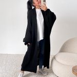 strickmantel schwarz